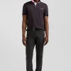 Regular black chino trousers in stretch cotton gabardine