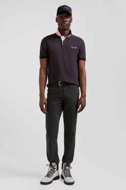 Regular black chino trousers in stretch cotton gabardine
