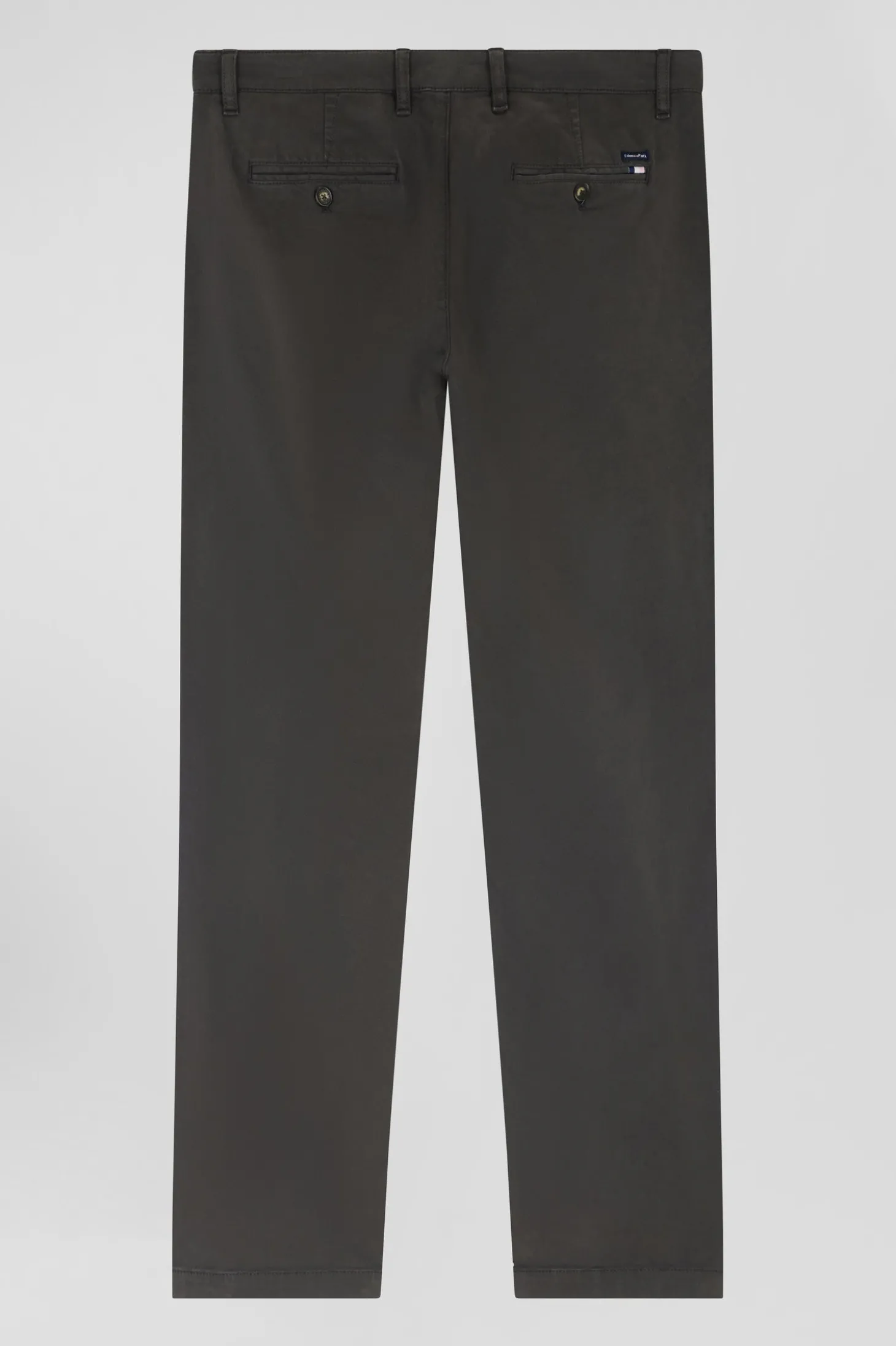 Regular black chino trousers in stretch cotton gabardine