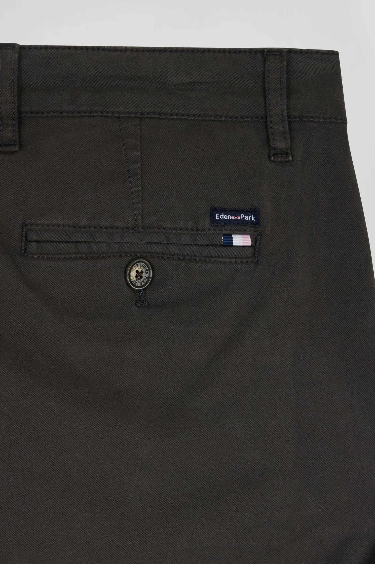 Regular black chino trousers in stretch cotton gabardine