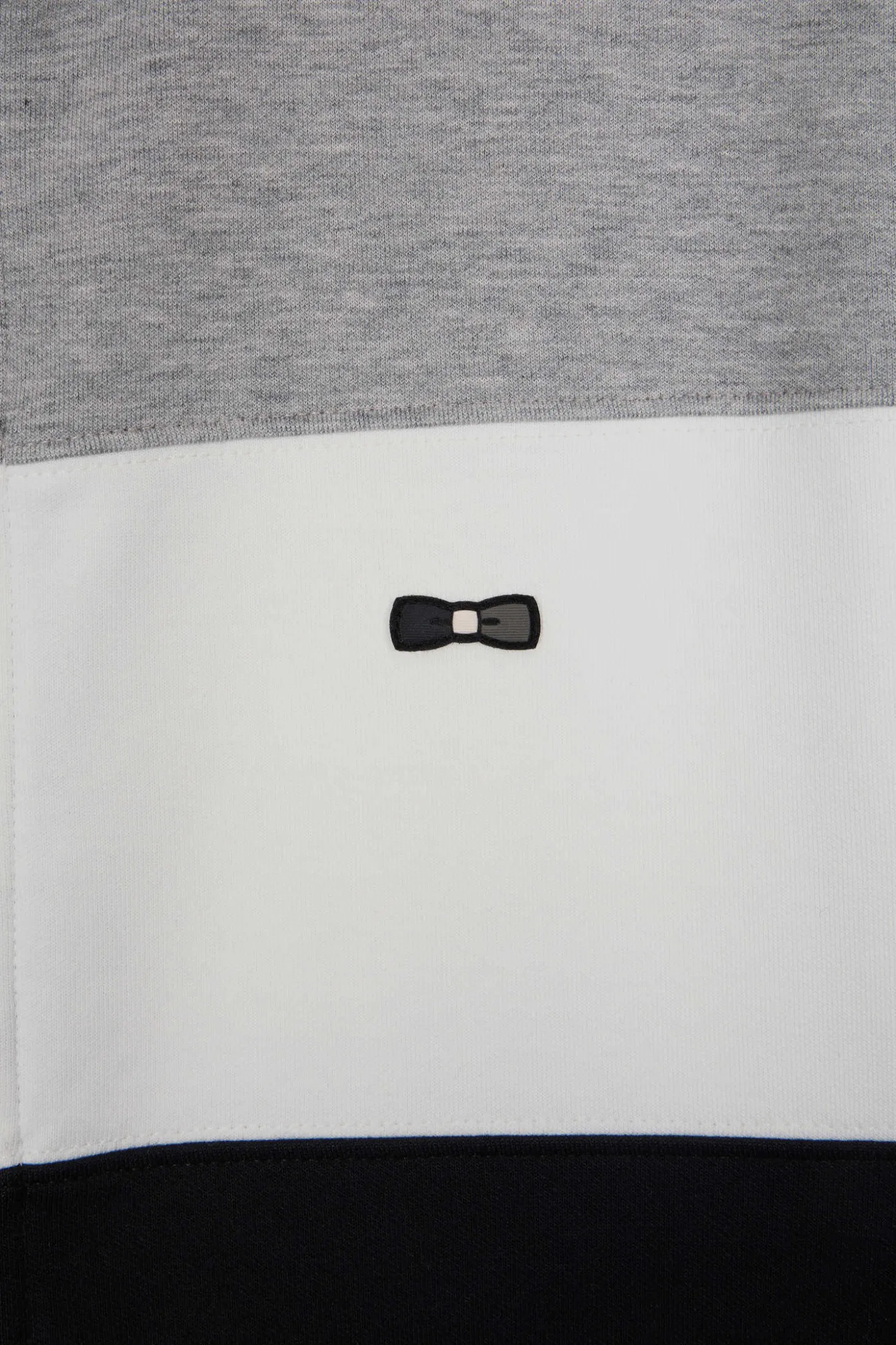 Regular black colorblock zipped cotton blend sweatshirt