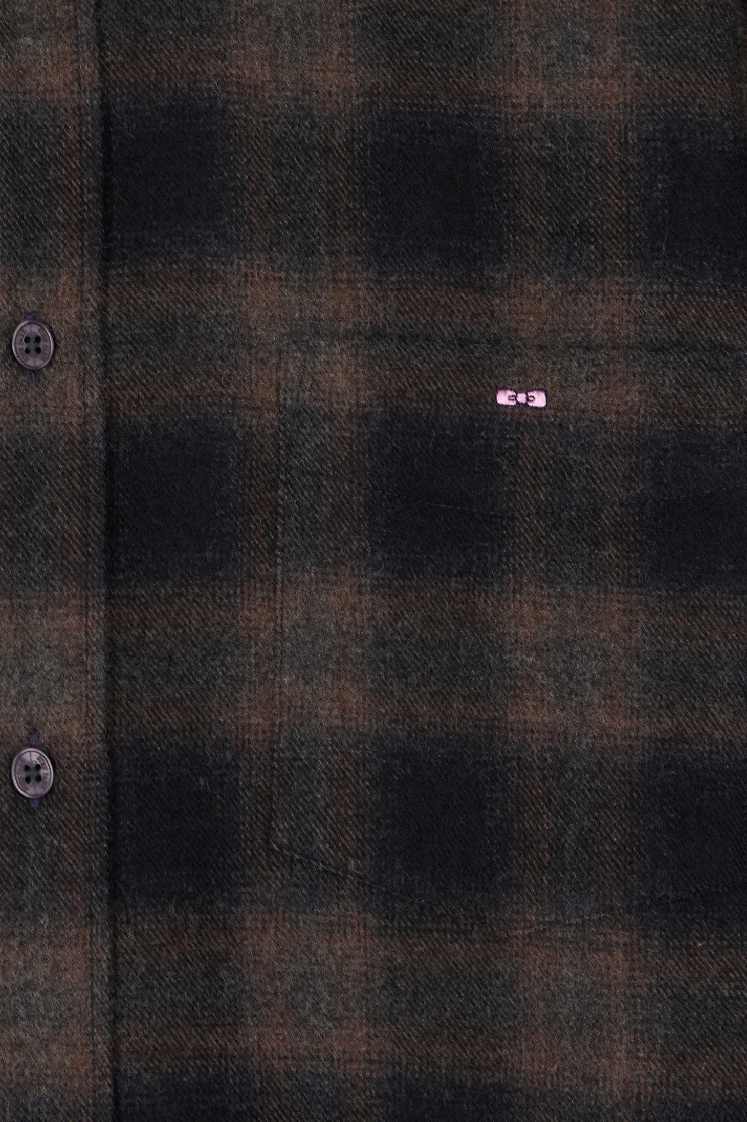 Regular black coton flannel checked shirt
