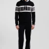 Regular black hooded jumper with EP10 jacquard