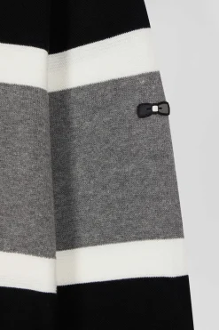 Regular black hooded jumper with EP10 jacquard
