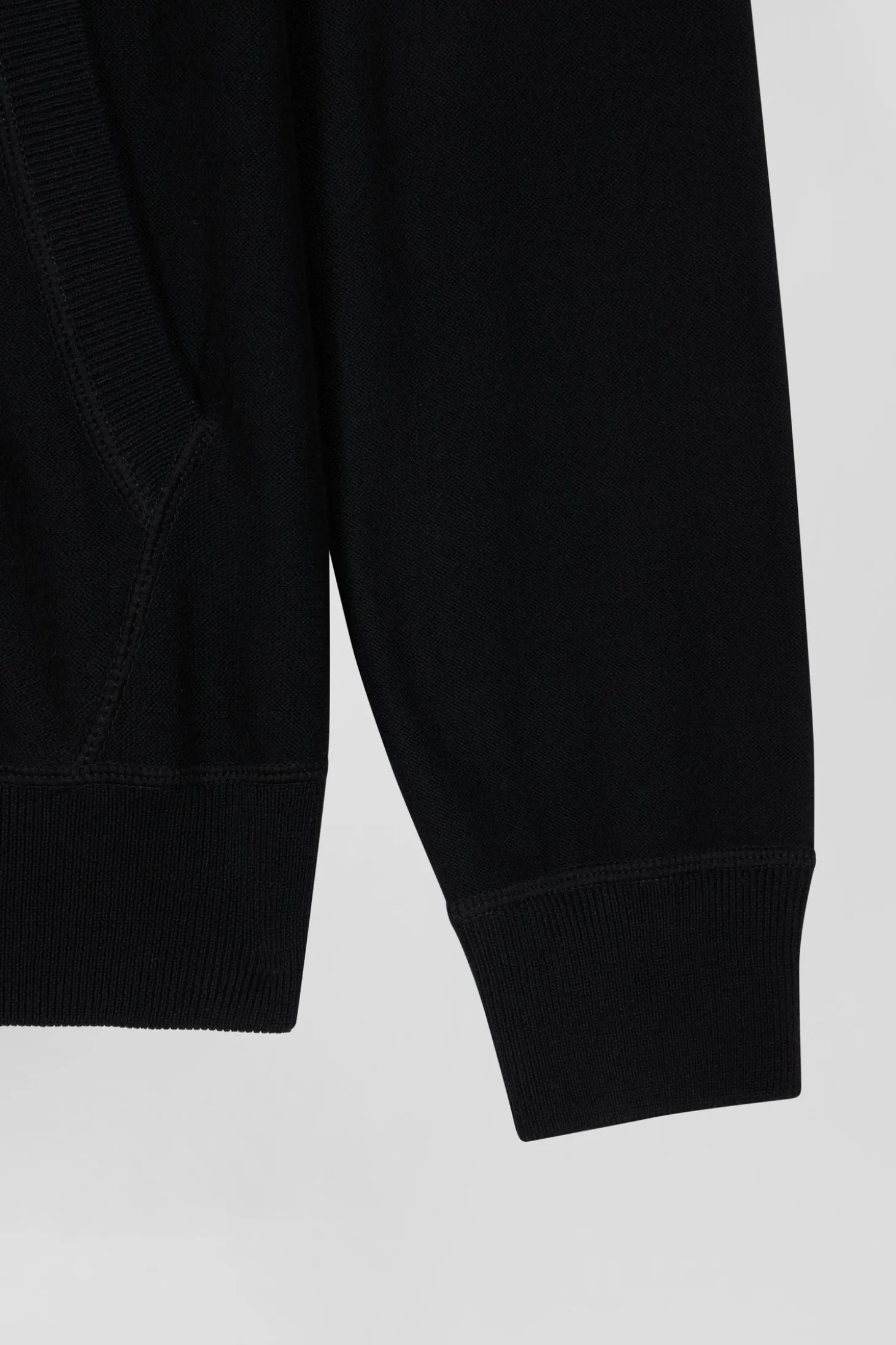 Regular black hooded jumper with EP10 jacquard