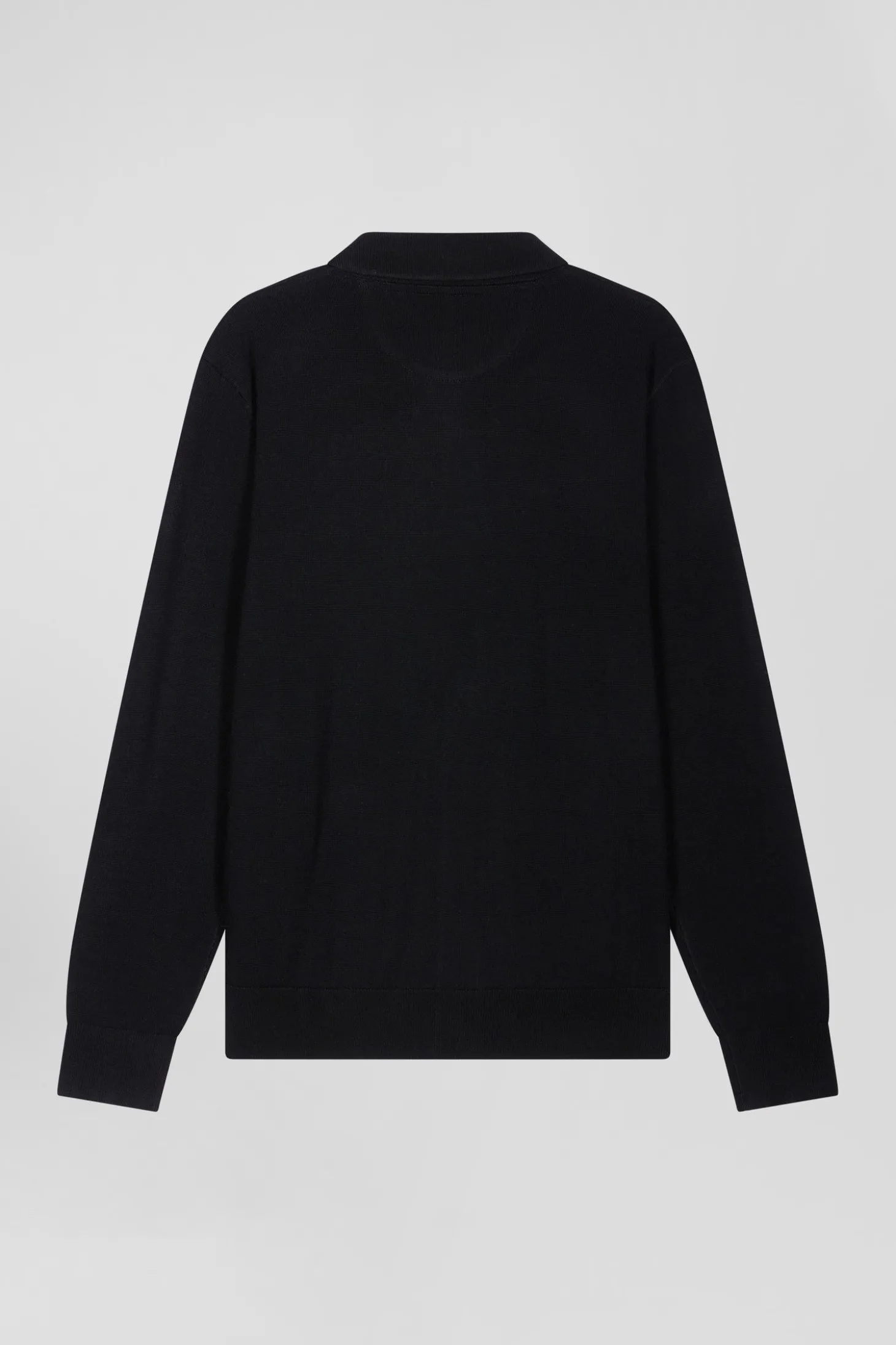 Regular black merino wool cardigan