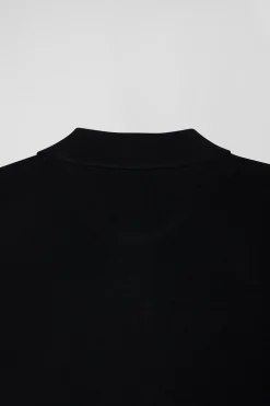 Regular black merino wool cardigan