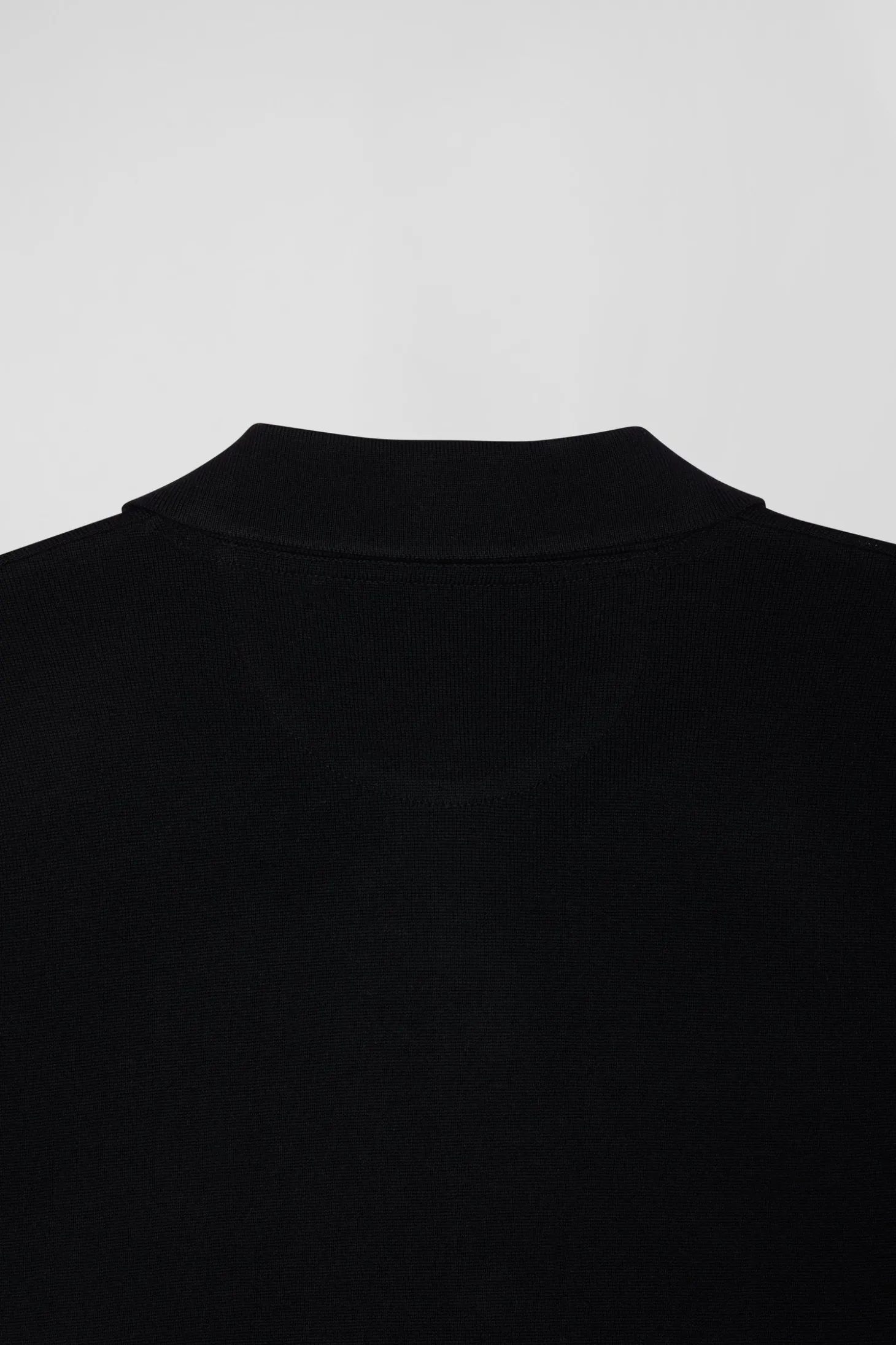 Regular black merino wool cardigan