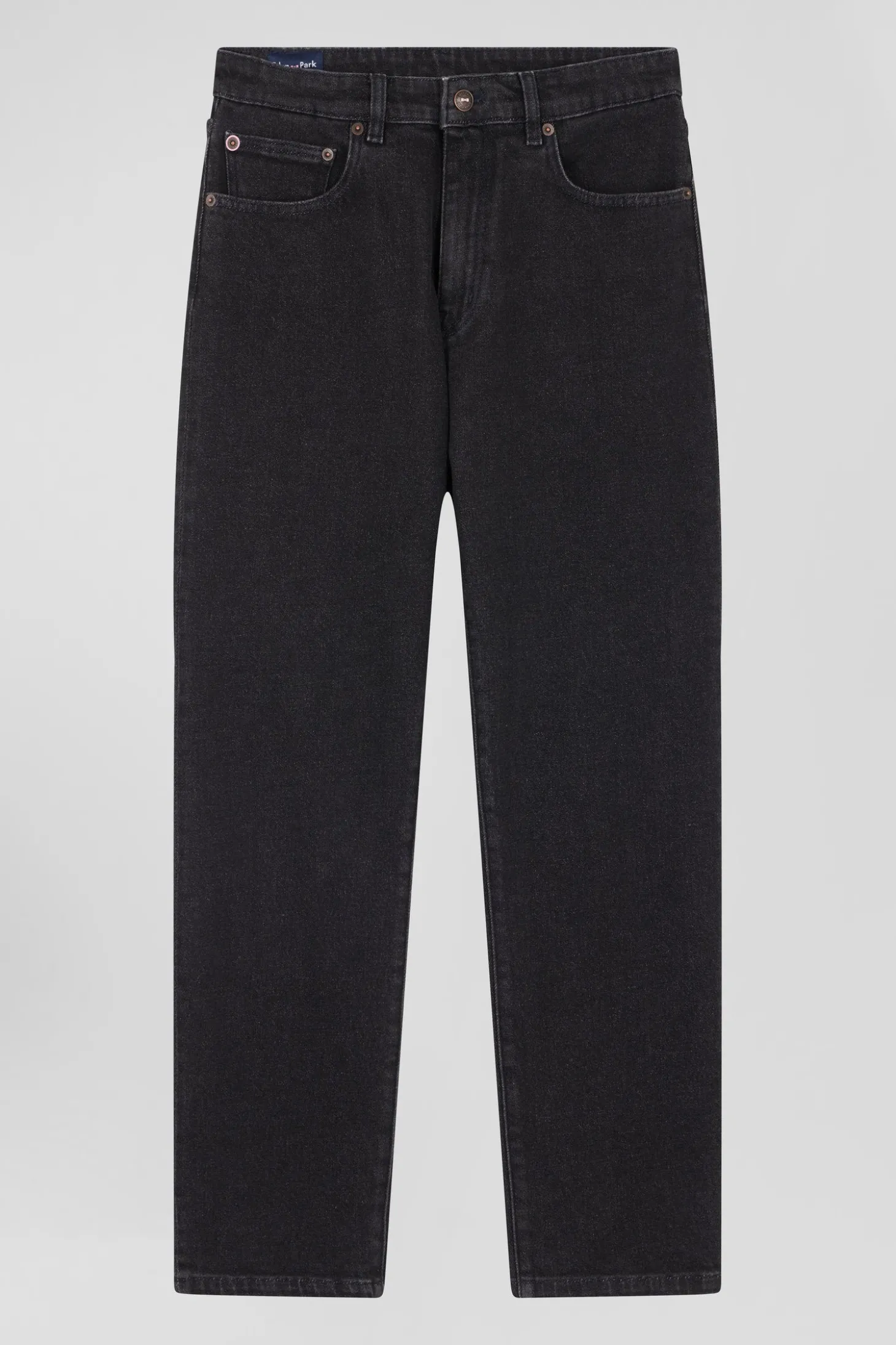 Regular black stretch cotton 5-pocket jeans