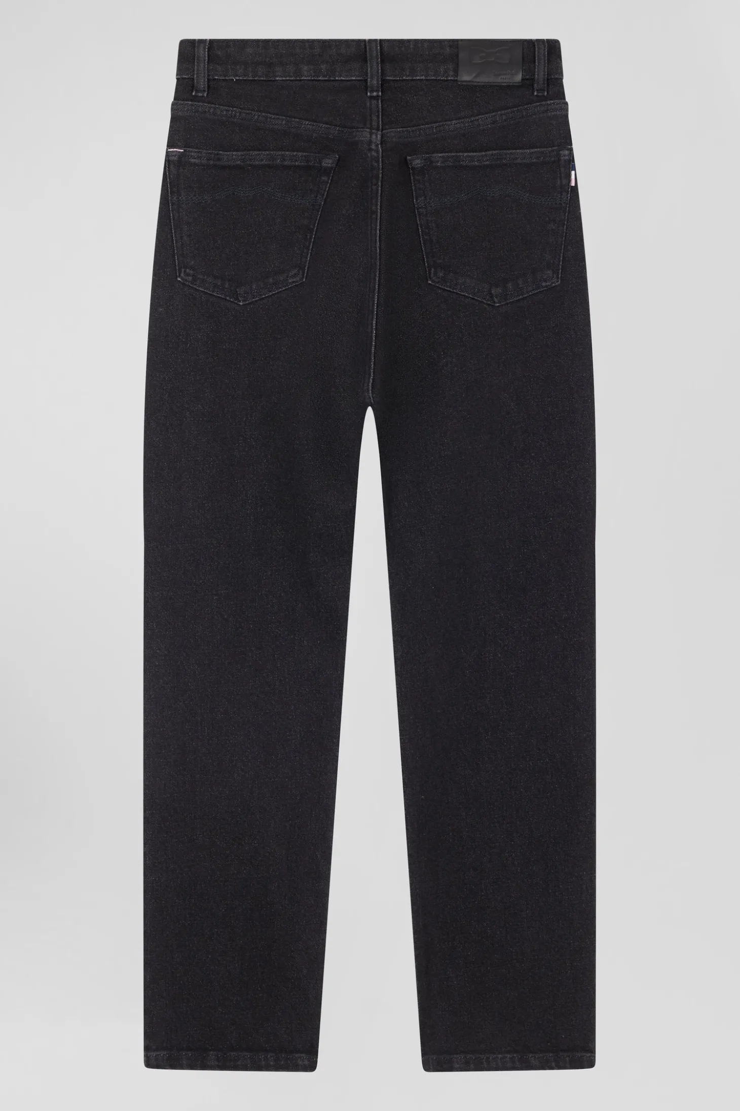 Regular black stretch cotton 5-pocket jeans