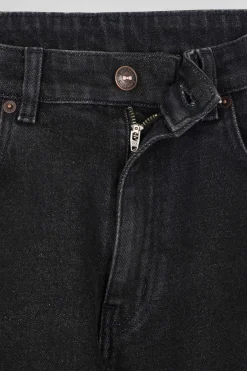 Regular black stretch cotton 5-pocket jeans