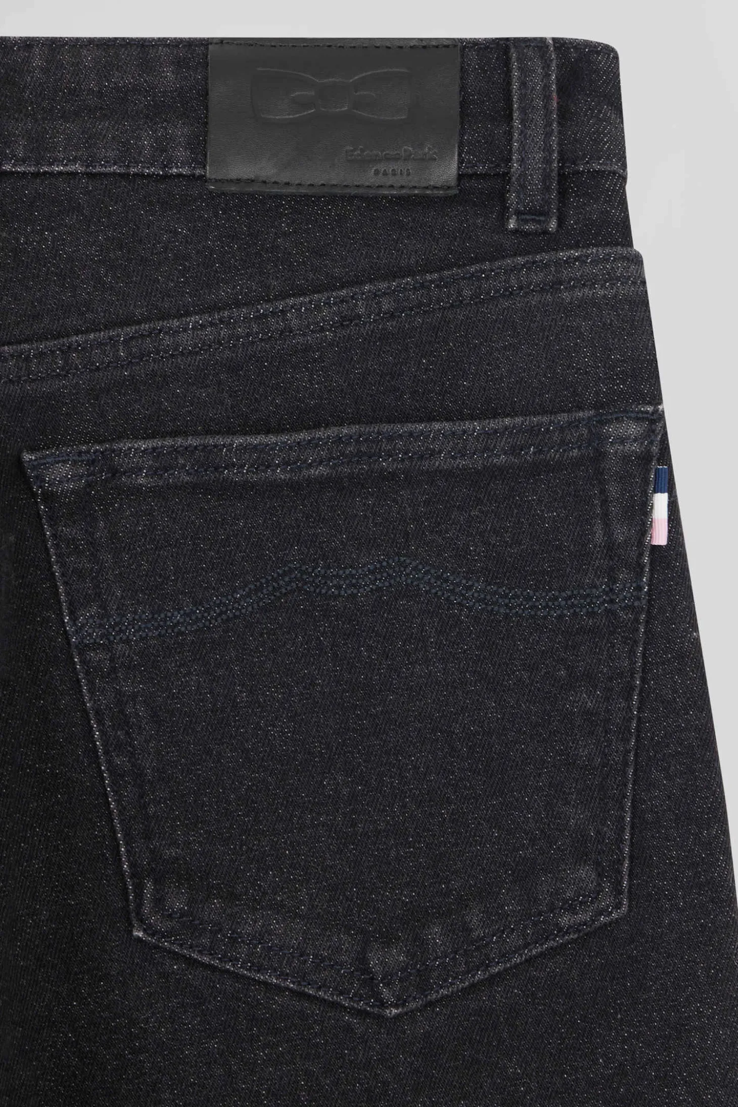 Regular black stretch cotton 5-pocket jeans