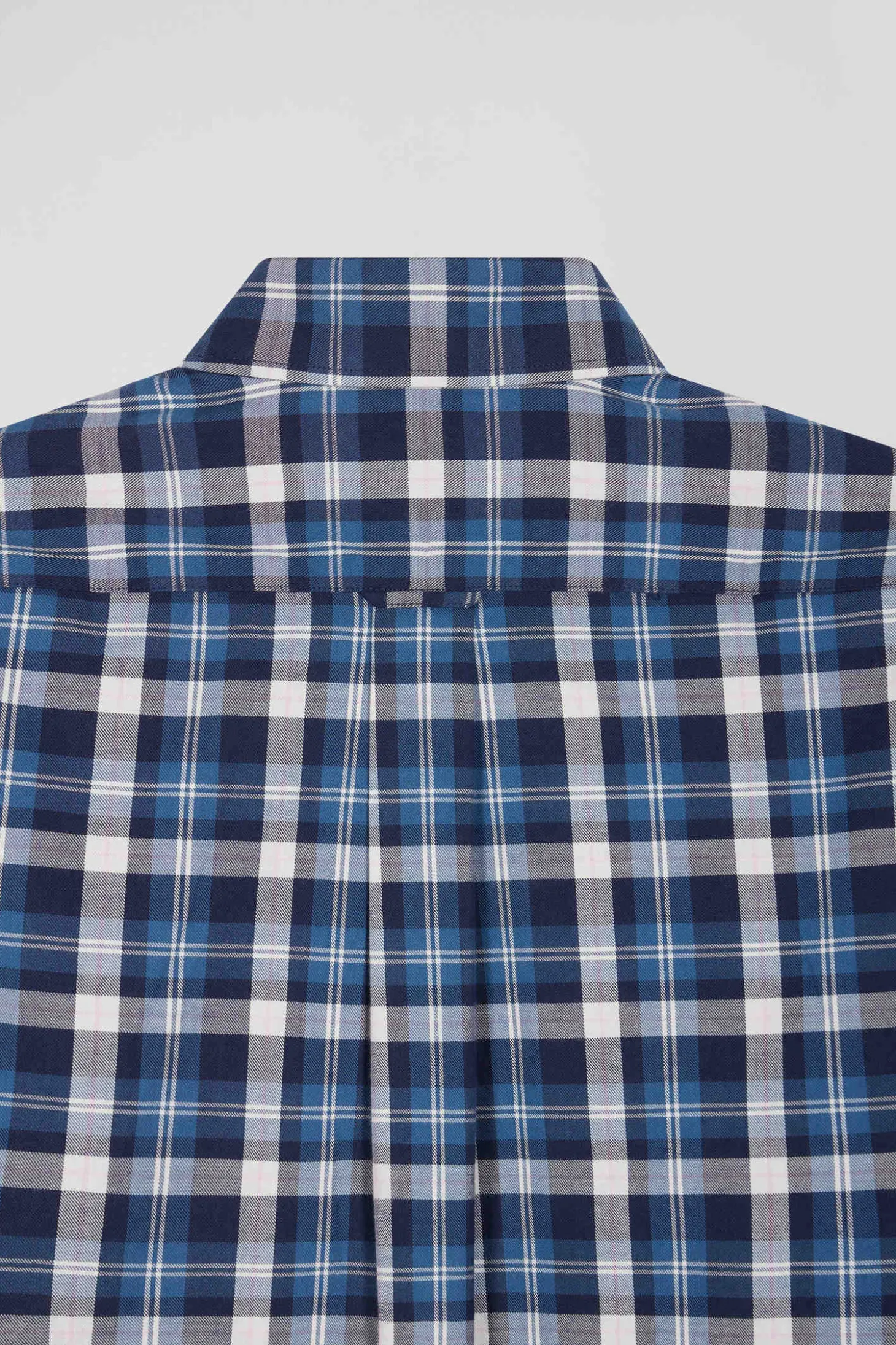 Regular blue checked cotton shirt