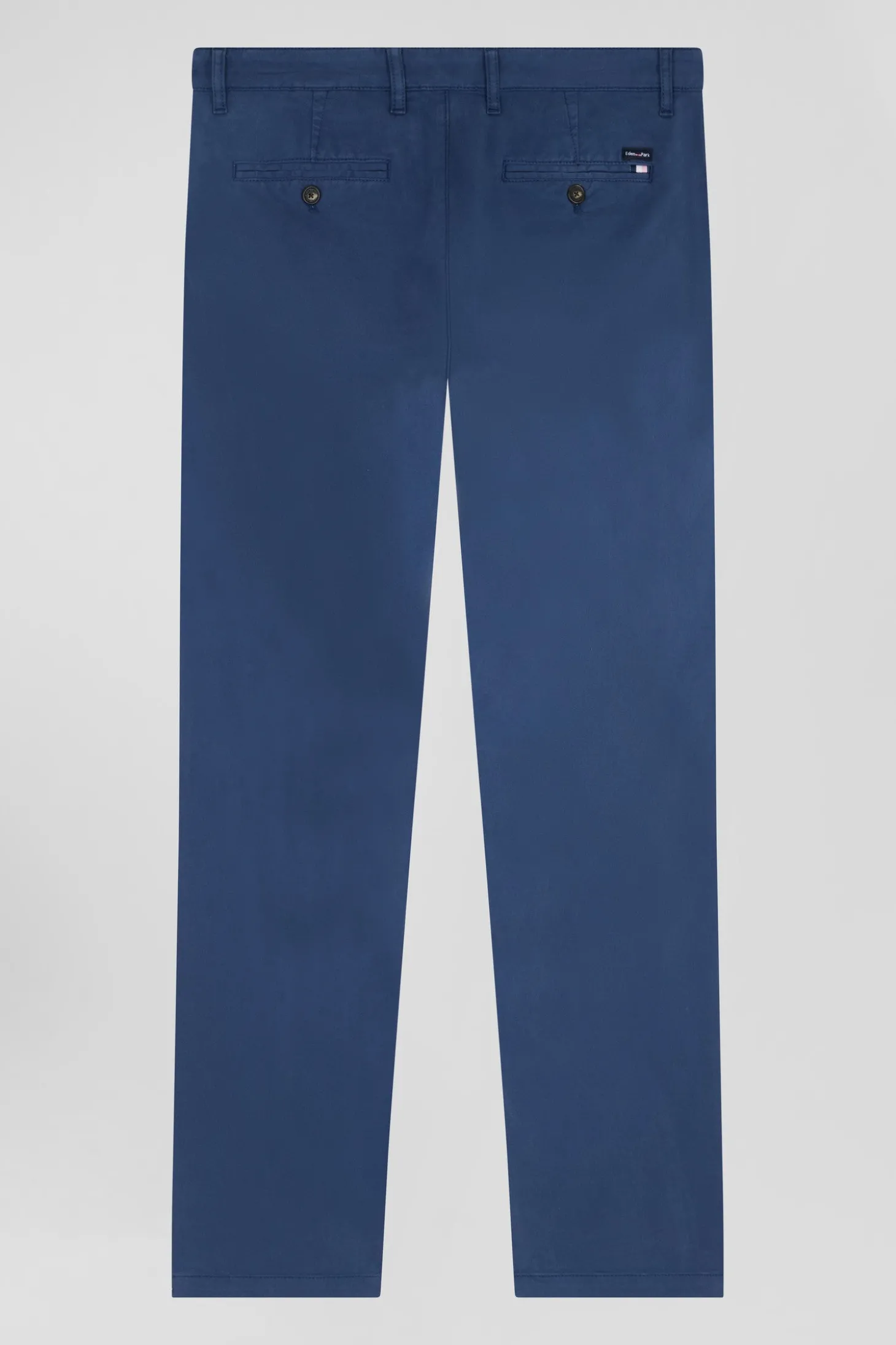 Regular blue chino trousers in stretch cotton gabardine