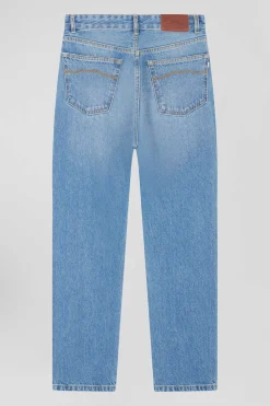 Regular blue cotton 5-pocket jeans