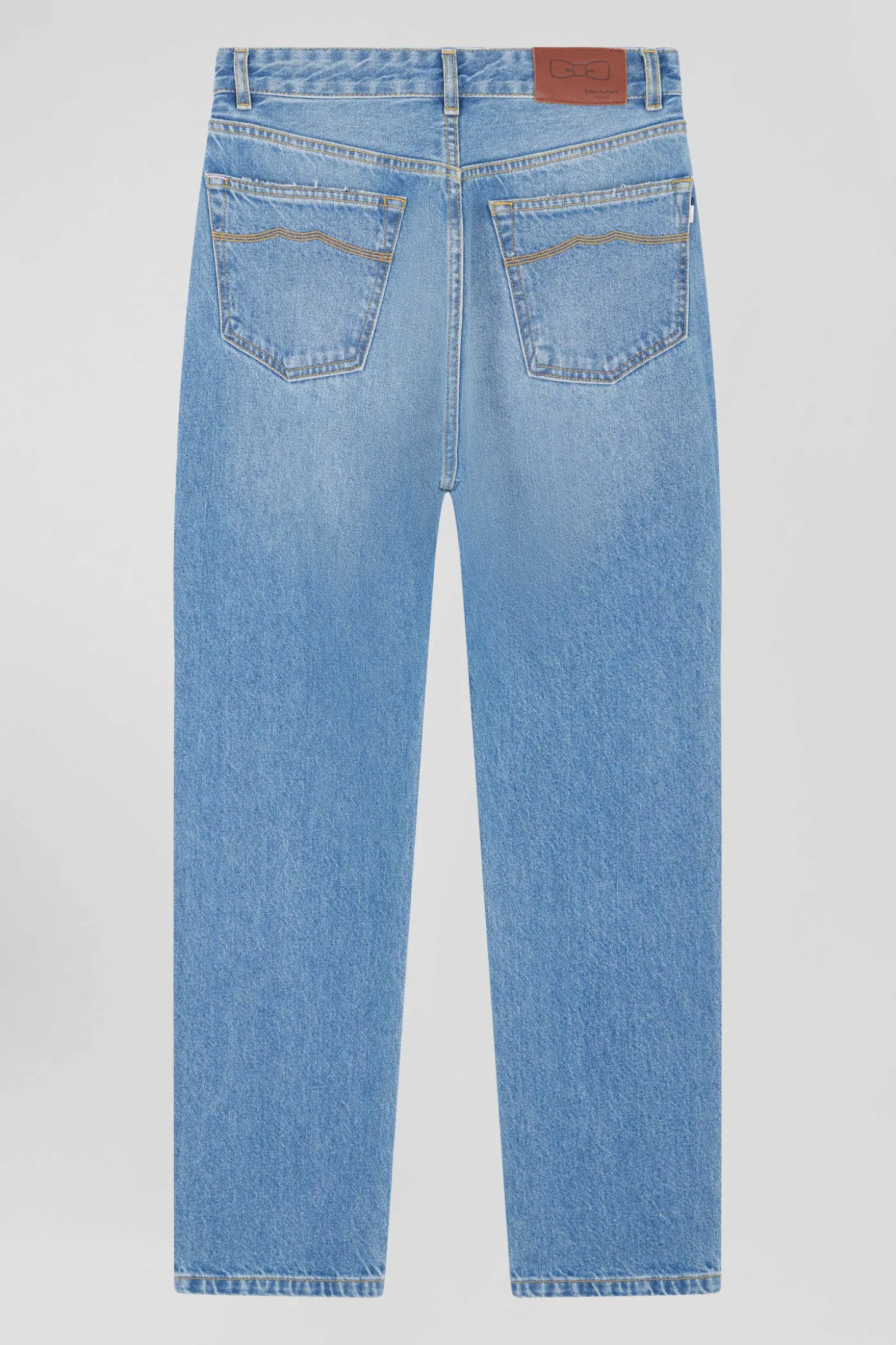 Regular blue cotton 5-pocket jeans