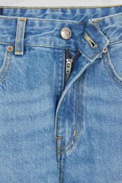 Regular blue cotton 5-pocket jeans
