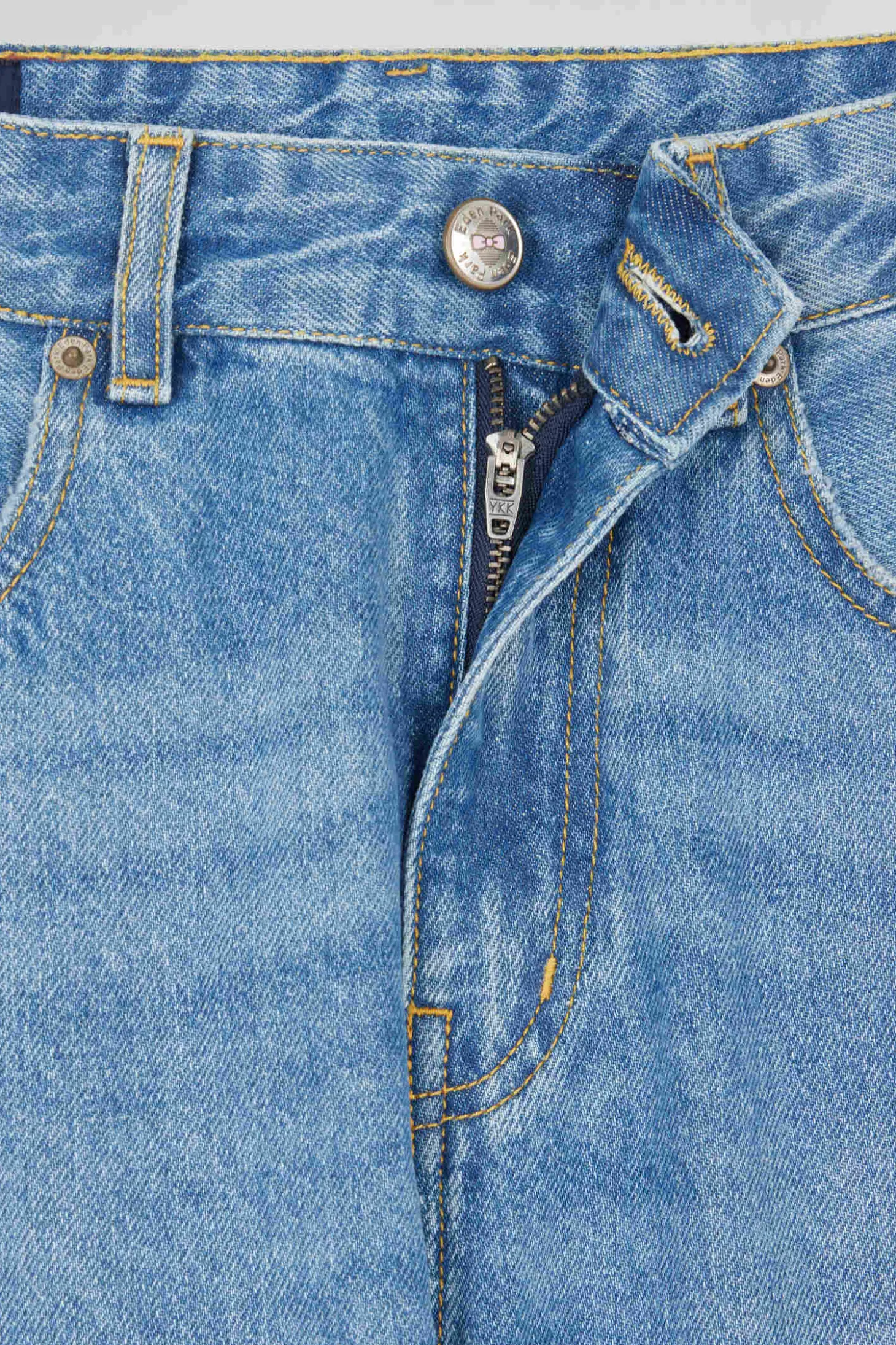 Regular blue cotton 5-pocket jeans