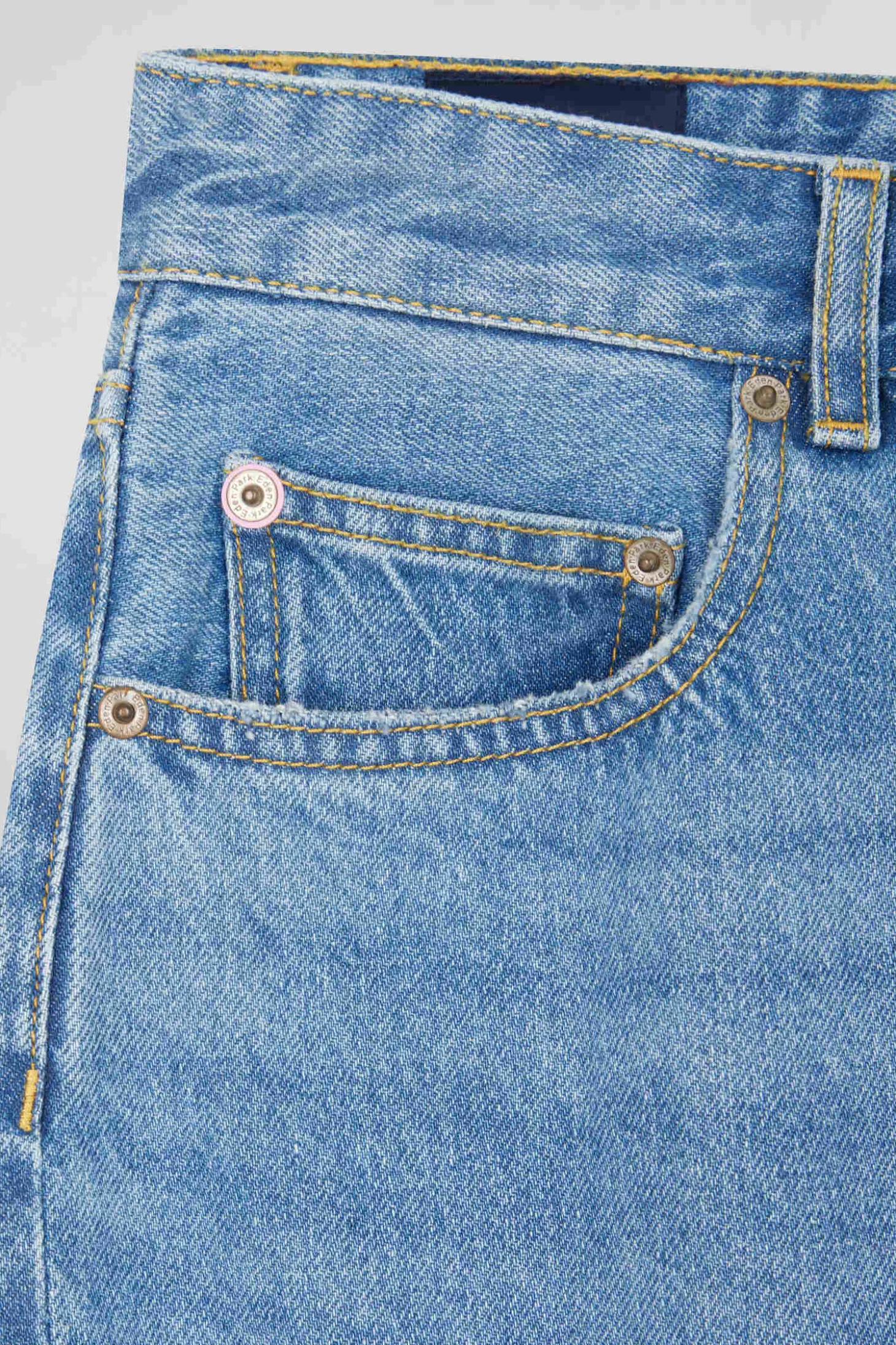 Regular blue cotton 5-pocket jeans