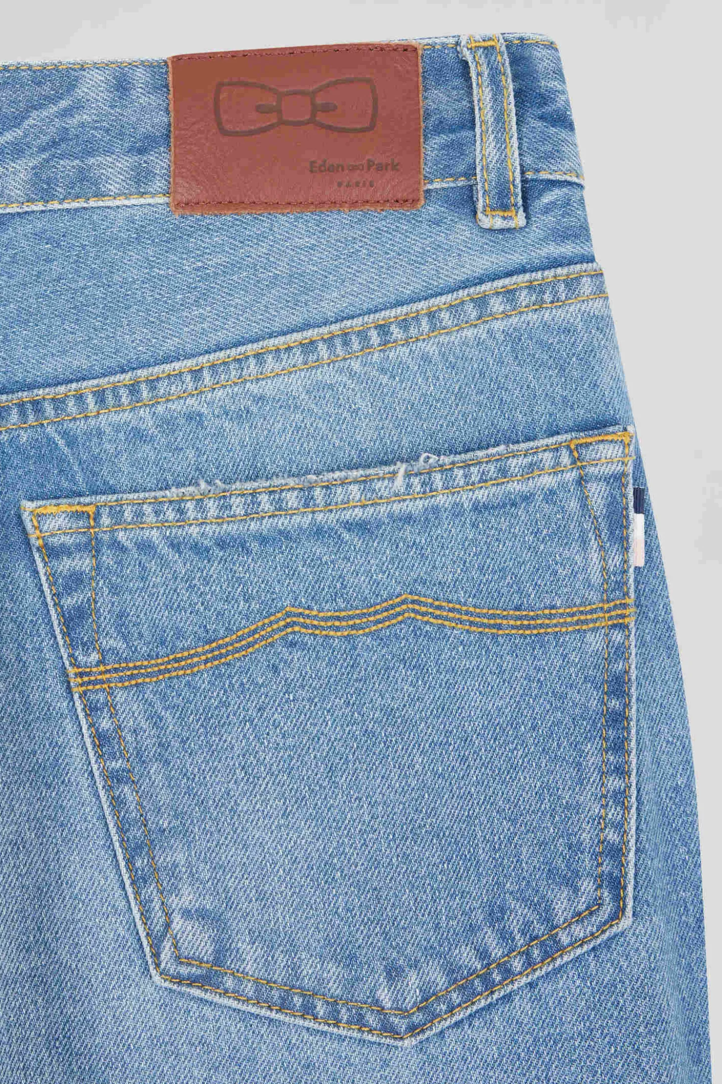 Regular blue cotton 5-pocket jeans