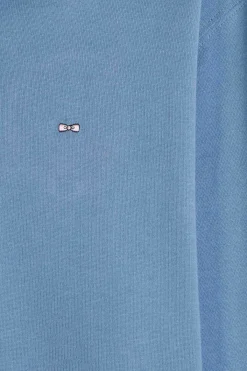 Regular blue long-sleeved Pima cotton rugby shirt