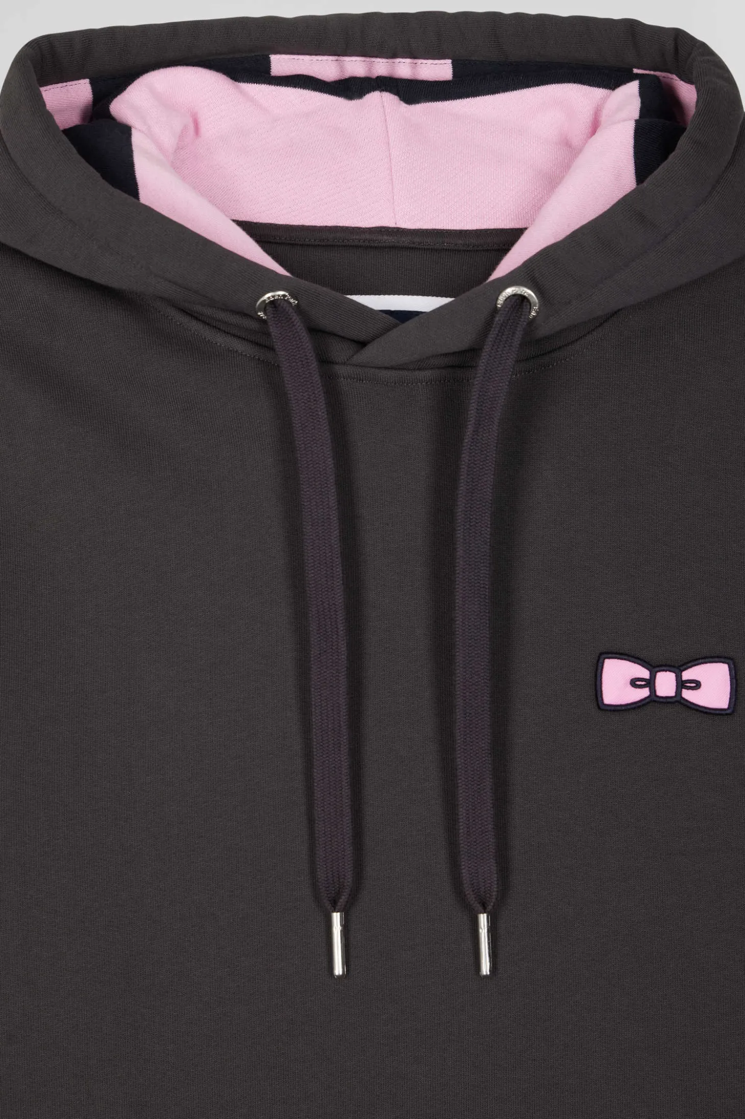 Regular brown brushed cotton fleece hoodie with Eden Park embroidery