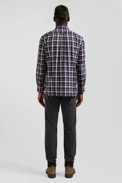Regular brown checked cotton shirt