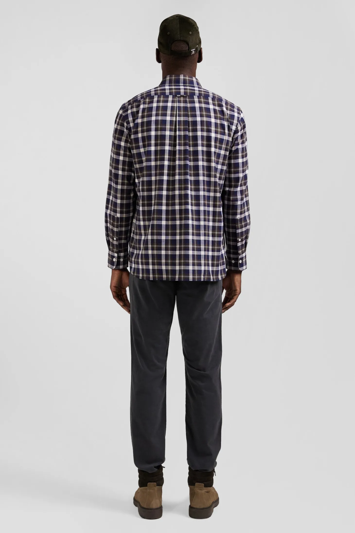 Regular brown checked cotton shirt