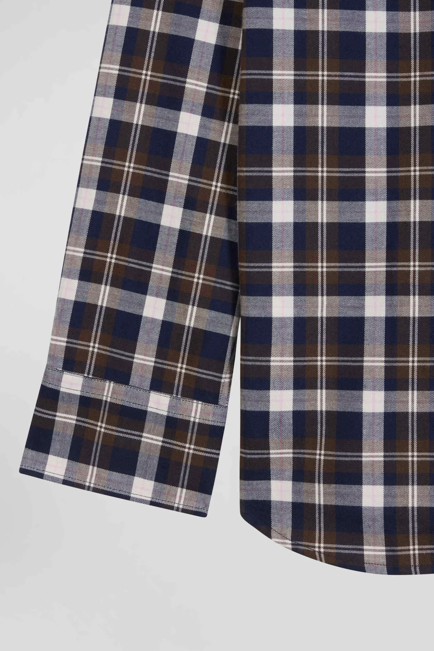 Regular brown checked cotton shirt