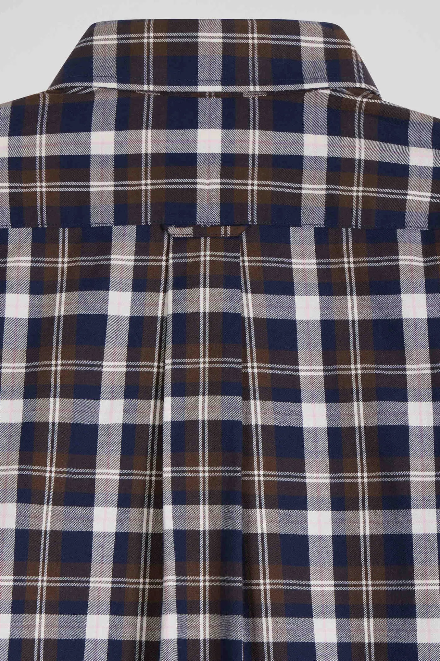 Regular brown checked cotton shirt