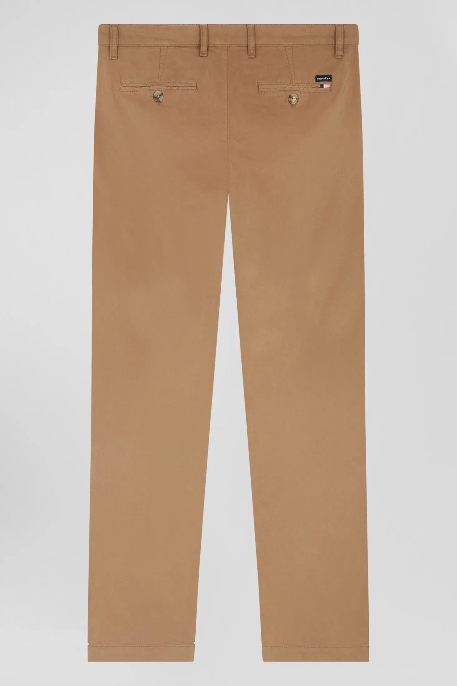 Regular brown chino trousers in stretch cotton gabardine