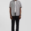Regular brown cotton short-sleeved shirt
