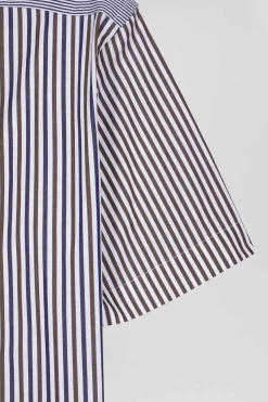 Regular brown cotton short-sleeved shirt