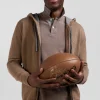 Regular brown wool and cotton knitted zip-up jumper