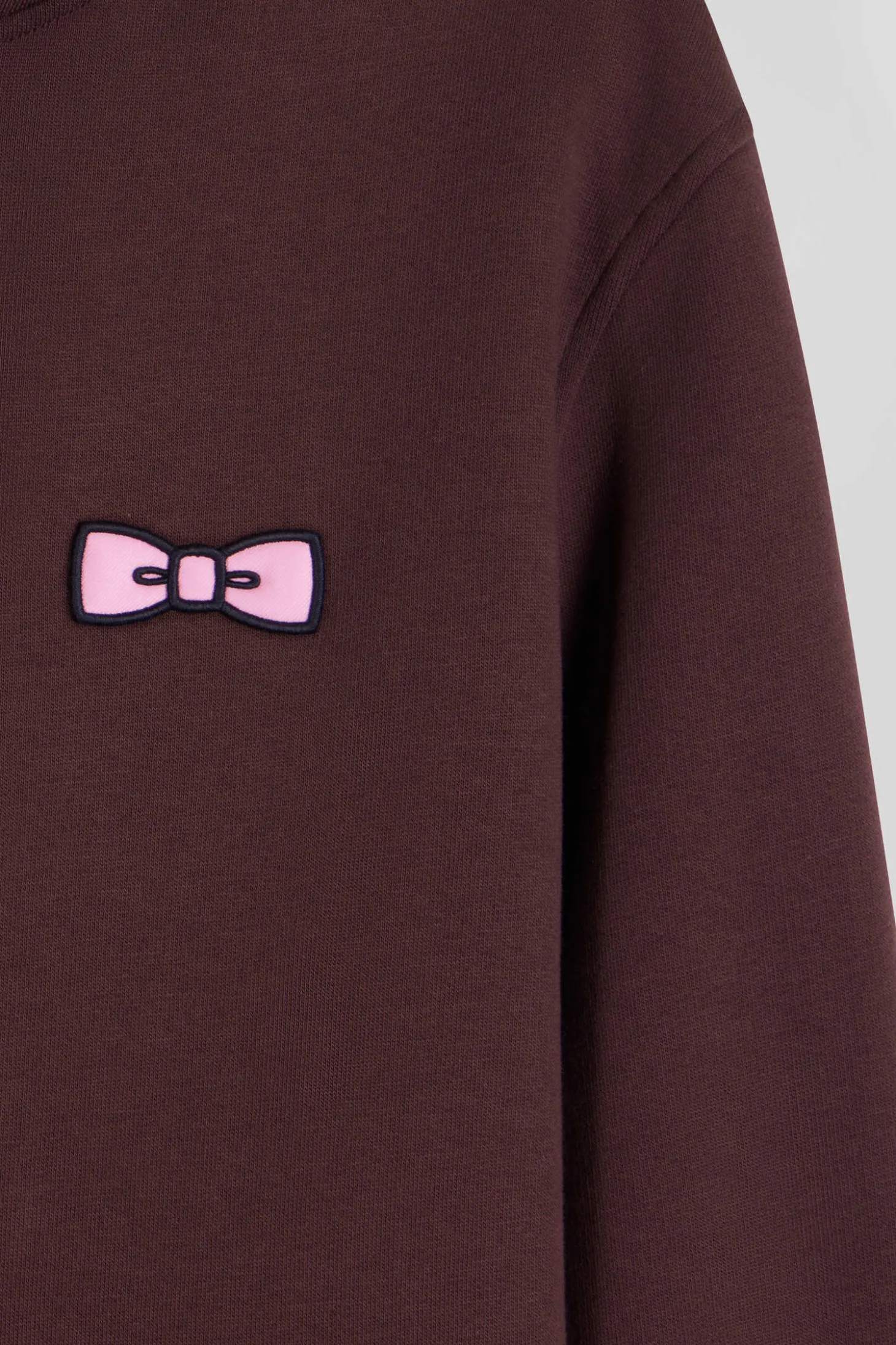 Regular burgundy brushed cotton fleece hoodie with Eden Park embroidery