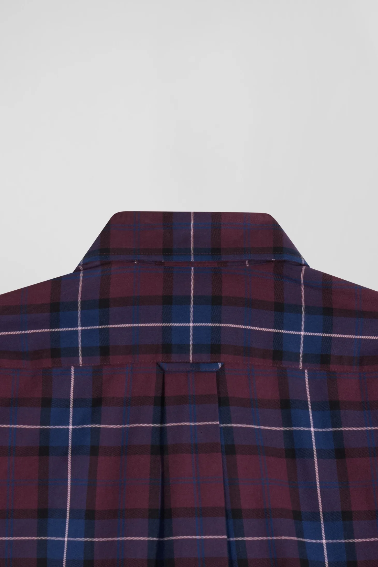 Regular burgundy checked cotton twill shirt
