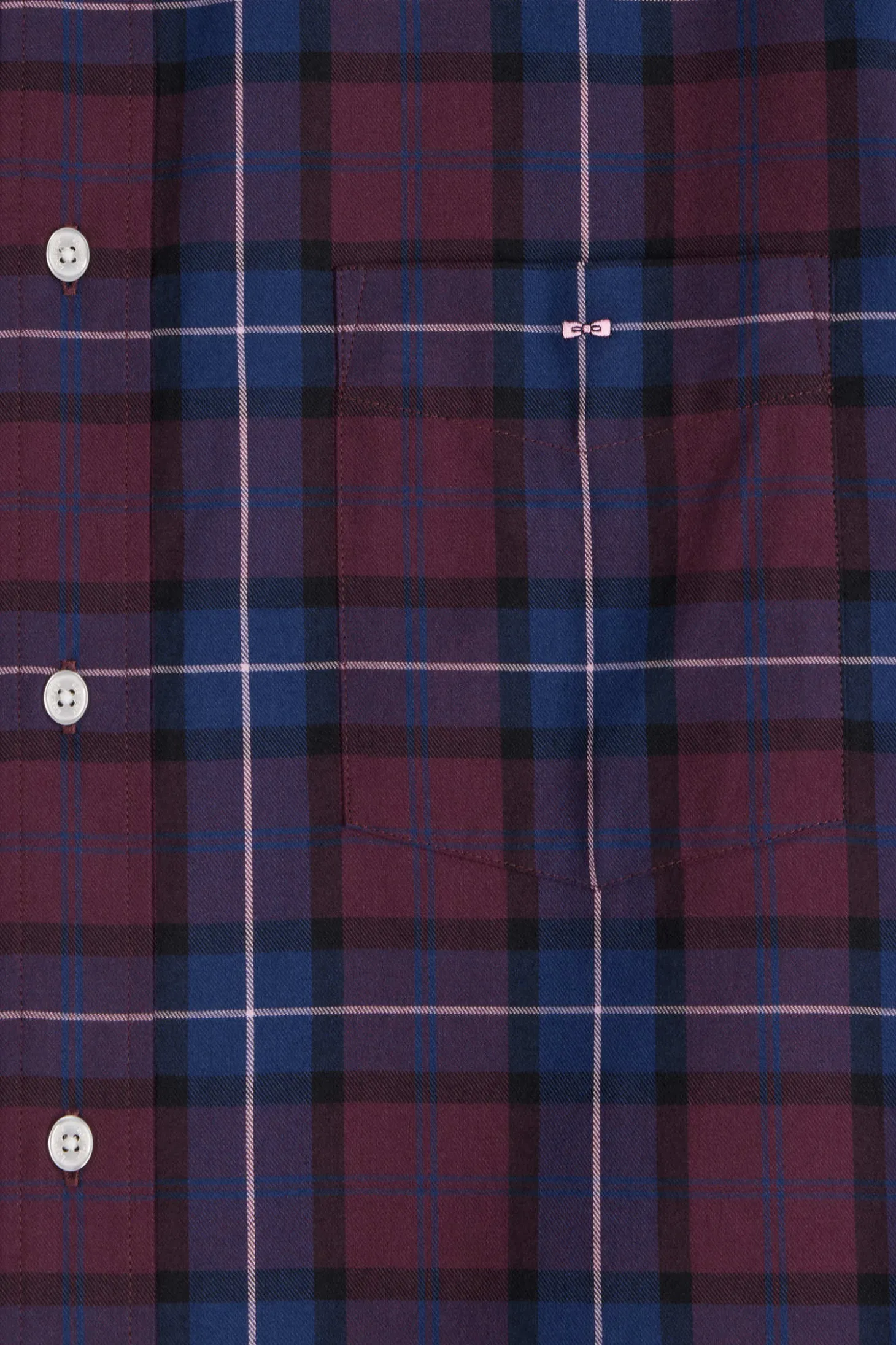 Regular burgundy checked cotton twill shirt