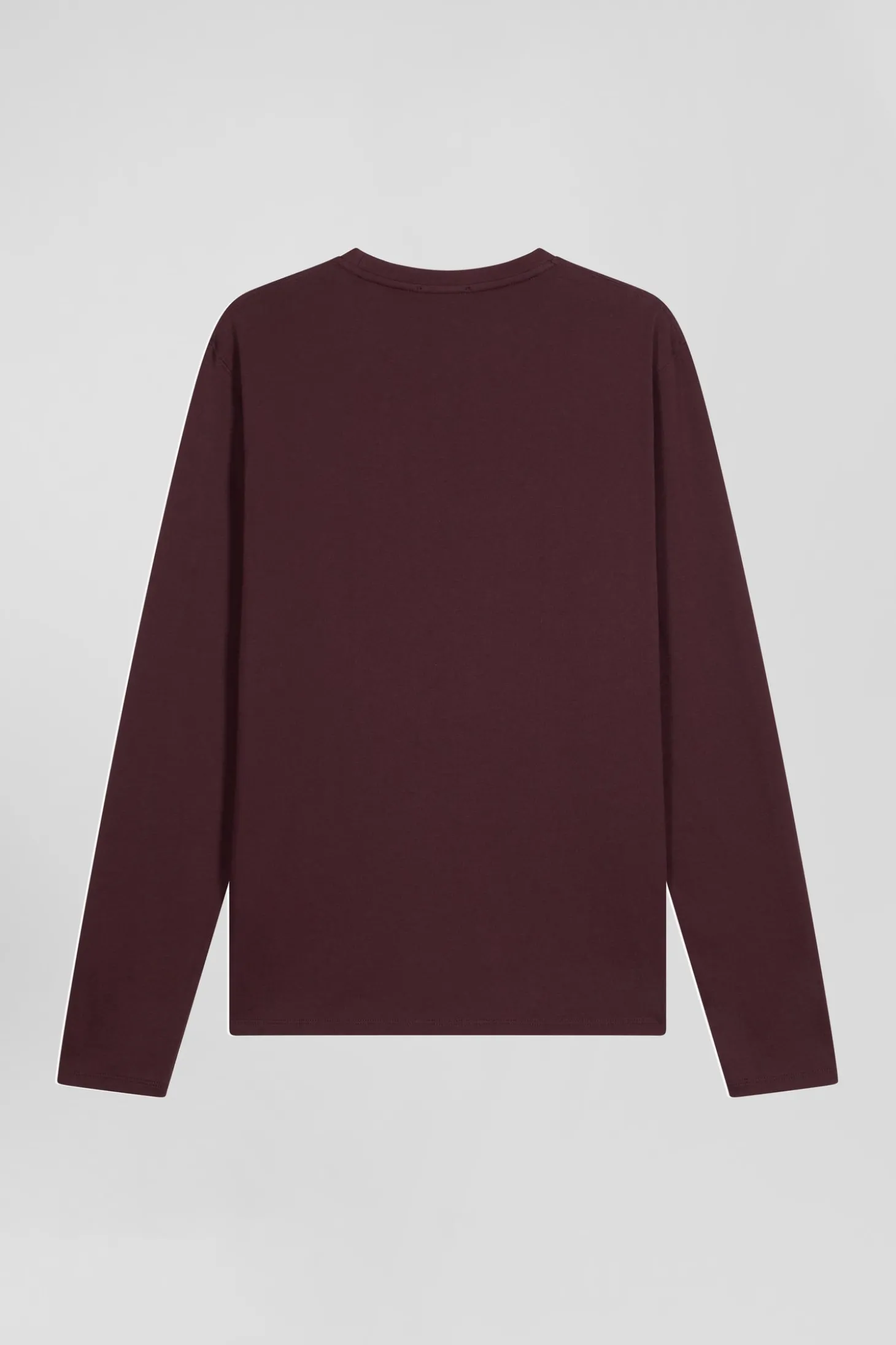 Regular burgundy long-sleeved Pima cotton T-shirt