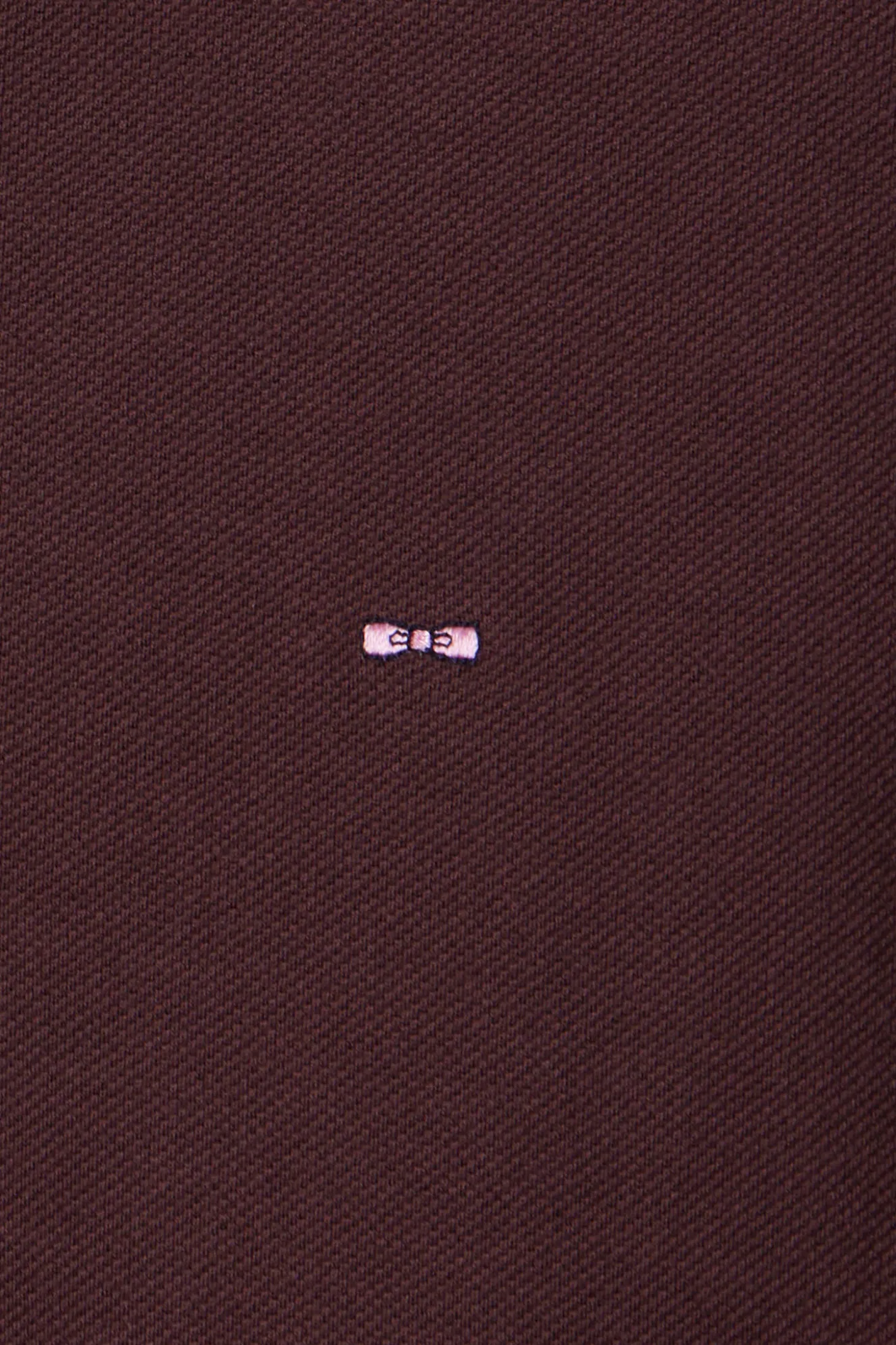 Regular burgundy long-sleeved cotton piqué polo shirt