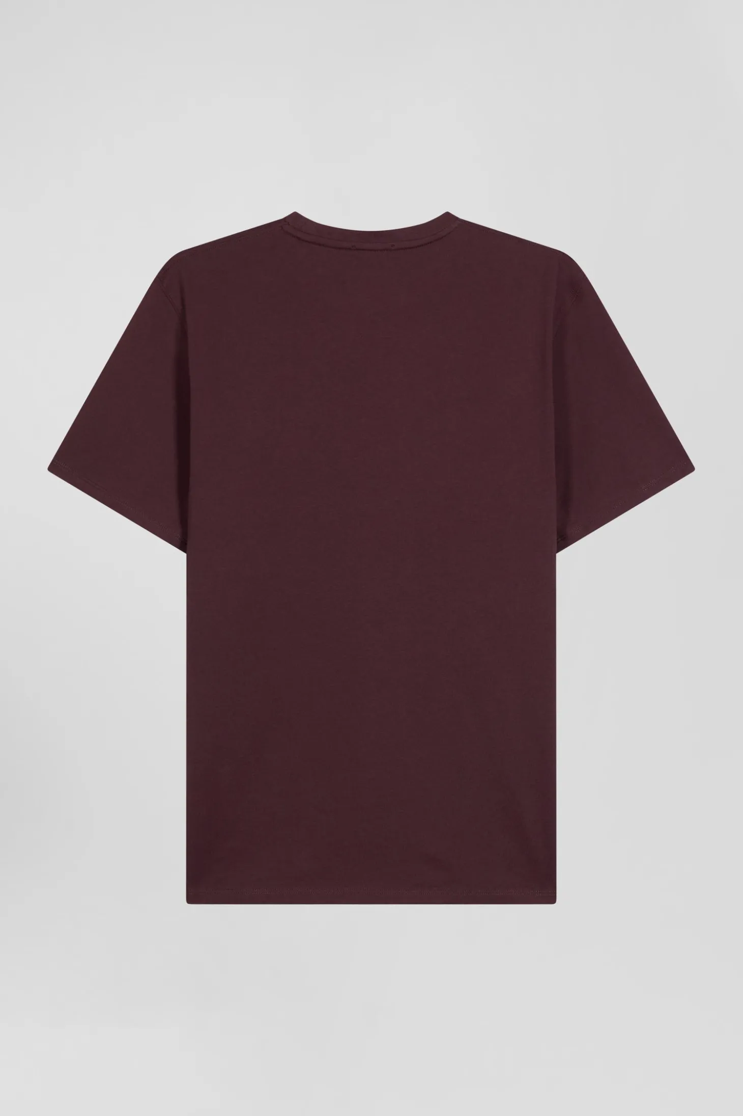 Regular burgundy Pima cotton short-sleeved T-shirt