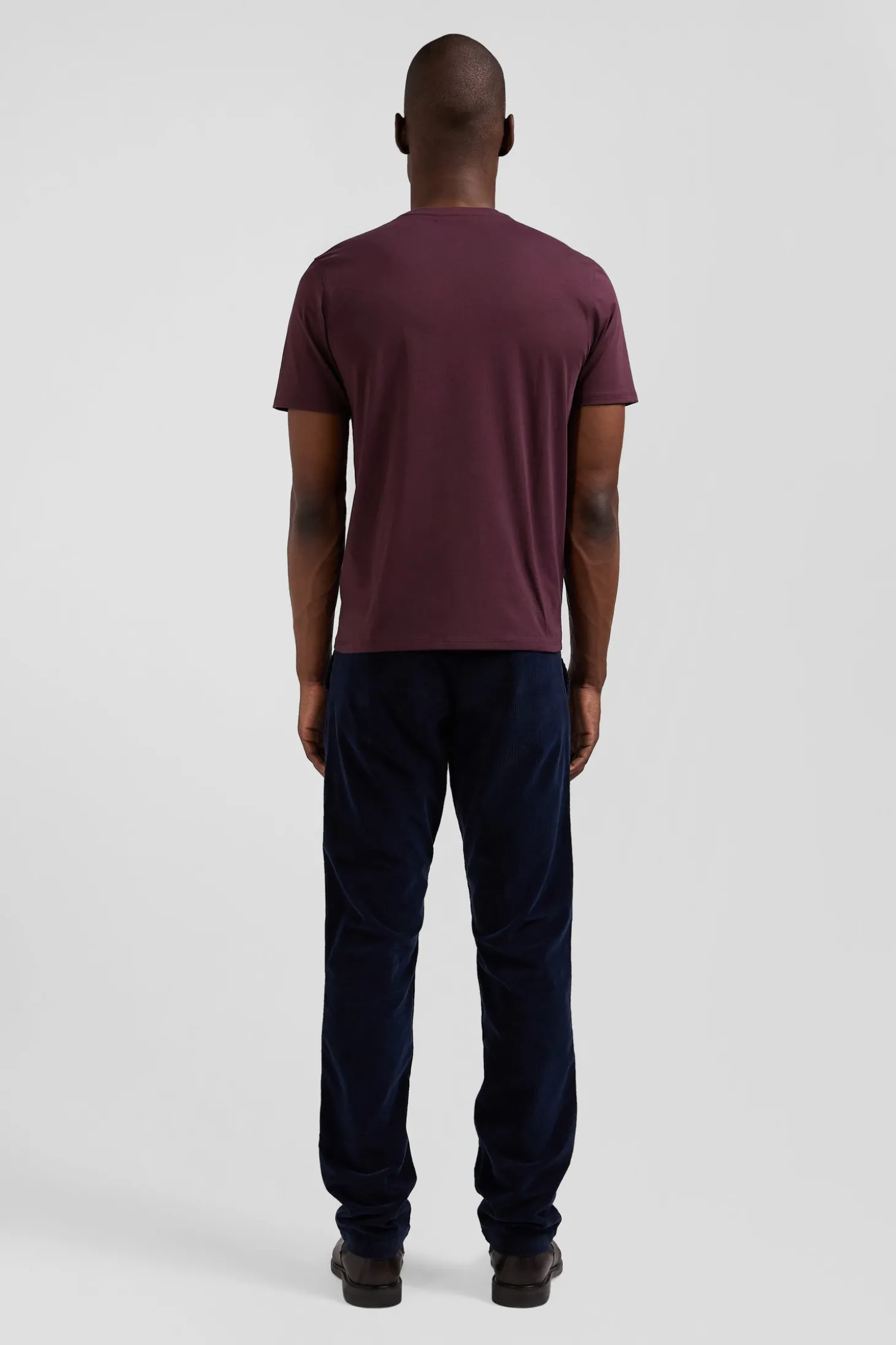 Regular burgundy Pima cotton short-sleeved T-shirt