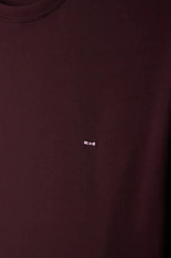 Regular burgundy Pima cotton short-sleeved T-shirt