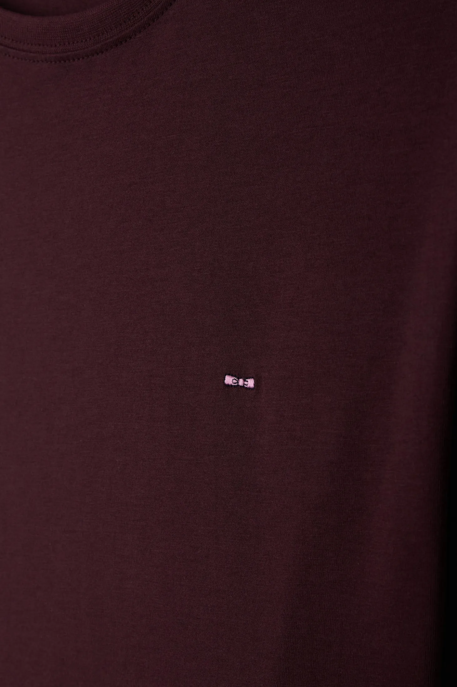 Regular burgundy Pima cotton short-sleeved T-shirt