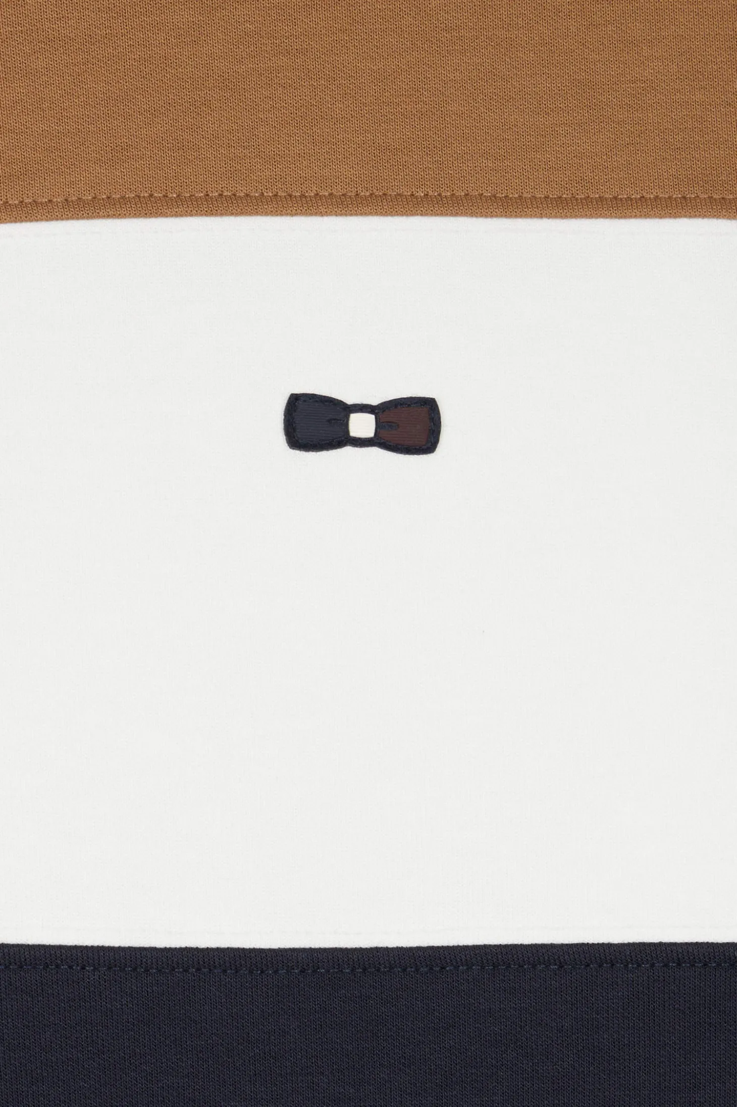 Regular camel colorblock zipped cotton blend sweatshirt