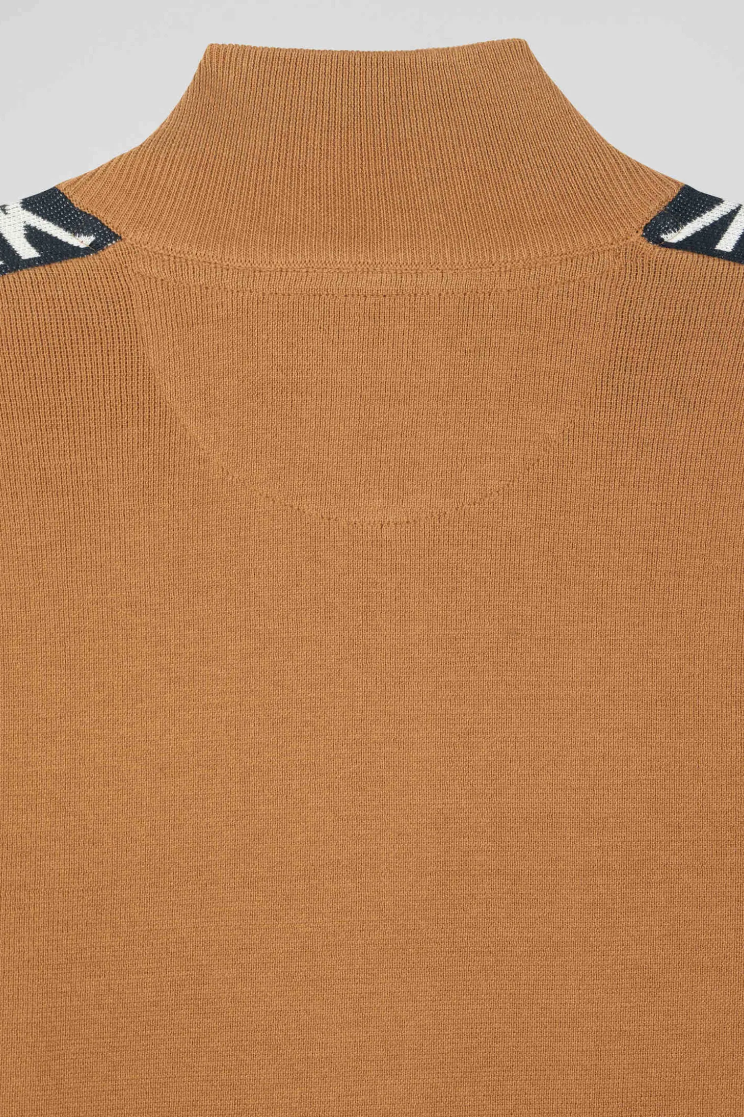 Regular camel milano cotton zipped cardigan