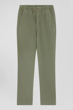 Regular camel stretch cotton chino trousers
