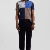 Regular dark blue Barbarian short-sleeved cotton piqué polo shirt