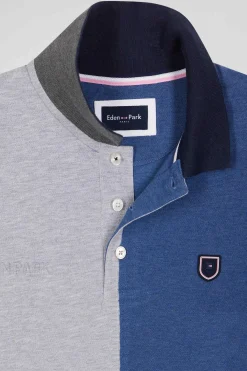 Regular dark blue Barbarian short-sleeved cotton piqué polo shirt