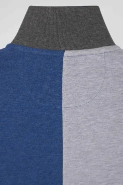 Regular dark blue Barbarian short-sleeved cotton piqué polo shirt