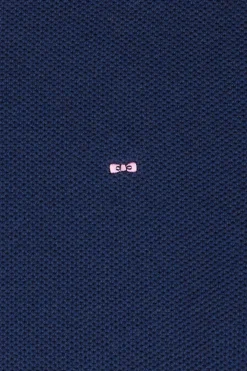 Regular dark blue cotton crew neck jumper